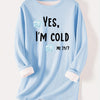 Fashionable and Cozy: Letter Ice Print Pullover Sweatshirt for Women's Fall/Winter Wardrobe