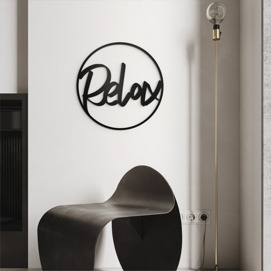 Retro Relax: Metal Art Logo Sign for Stylish Home Decor