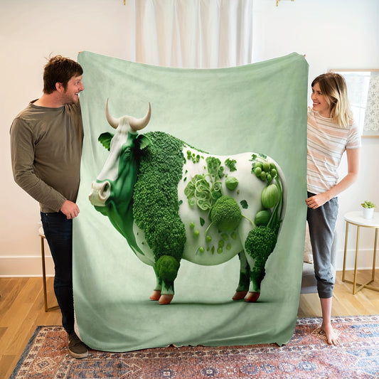 The Cozy Green Bull Flannel Blanket is a soft, comfortable blanket that is perfect for travel, sofa, bed, office, and home decor. It features a cozy flannel fabric with a green bull design, making it an ideal birthday or holiday gift for all ages. Keep warm and stylish in any setting!