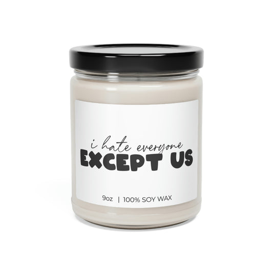 I Hate Everyone Except Us, Valentine Candle Gift, Soy Candle 9oz CJ27