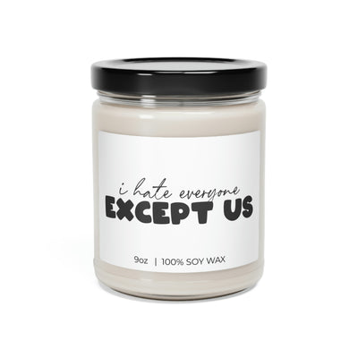 I Hate Everyone Except Us, Valentine Candle Gift, Soy Candle 9oz CJ27