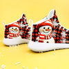 Festive Comfort: Christmas Snowman Plaid Pattern Soft Sneakers for Casual Versatile Style and Lightweight Running