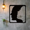 Stylish Metal Wall Art: Man and Woman Face Shape Design for Stunning Home Decor