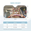 Pet-Themed Car Windshield Sunshade: Stylish Purple Eyelash Design with Playful Cat and Glasses Print - Ideal for Sedans, Trucks, and SUVs