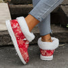 Winter Wonderland: Women's Christmas Fluffy Snow Shoes with Snowflake Pattern