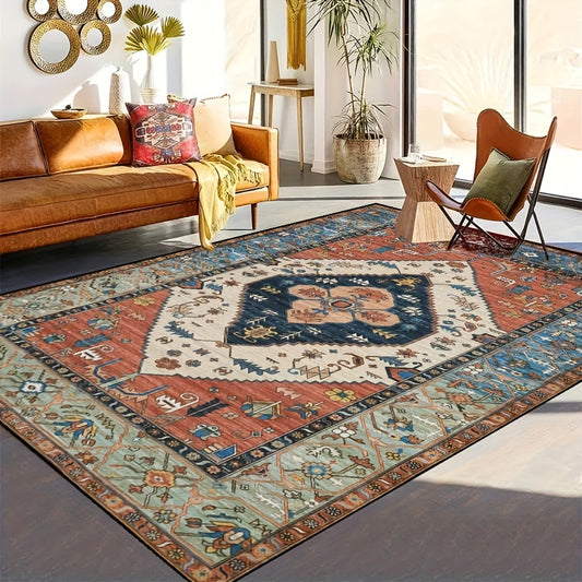 Vintage Boho Non-Slip Resistant Rug: Stylish, Washable, and Waterproof Carpet for All Living Spaces and Outdoor DécorThis Vintage Boho Non-Slip Resistant Rug brings stylish flair to any living space or outdoor décor. It's washable, waterproof, and slip-resistant, making it suitable for use in high-traffic areas. Plus, its elegant and timeless design is perfect for both modern and traditional interiors.