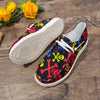 Women's Skeleton Pattern Shoes, Slip On Low-top Round Toe Non-slip Flat Lightweight Shoes, Casual Halloween Shoes