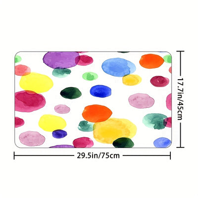 Whimsical Watercolor Polka Dot Bathroom Set: Stay Stylish & Dry with 4pcs Waterproof Shower Curtain, Rug, and Toilet Lid Cover