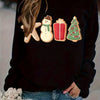 Cozy Christmas Comfort: Women's Plus Size Snowman Gift Print Sweatshirt for a Festive Look