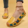 Stylish Women's Casual Yellow Flat Shoes with Flower Patterns: Lightweight and Comfortable Low Top Design