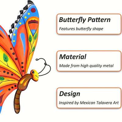 Metal Art Butterfly Wall Decorative Wall Sculpture Hanging For Outdoor Living Room Garden Yard Decoration Crafts