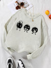 Cozy and Cute: Cartoon Character Print Pullover Sweatshirt for Fall/Winter Women's Fashion