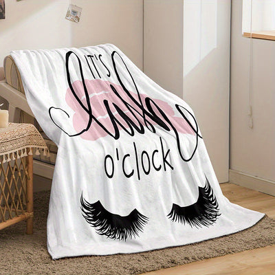 Abstract Eyelashes Nap Blanket: Cozy and Stylish Air Conditioning Throw for Couch, Bed, Sofa, and Travelling - Perfect Birthday Gift