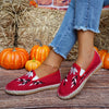 Leaf Embroidered Slip-On Espadrilles: Lightweight, Comfy Canvas Shoes for Women