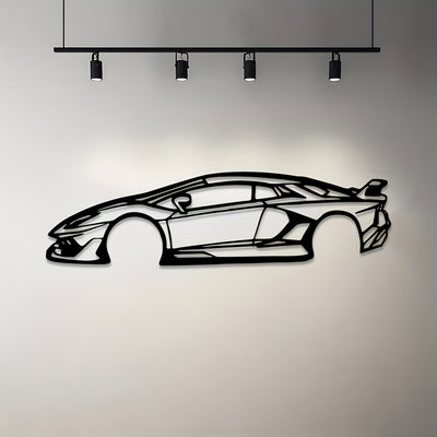 Metal Racing Silhouette Wall Art: Perfect Indoor/Outdoor Decoration for Car Enthusiasts and Automan Gift