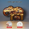 Elephant Baby 3D Wooden Art Carving LED Night Light: Exquisite Wood Carved Home Decor and Perfect Gift for Father's Day