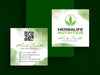 Green Watercolor Herbalife Business Card, Personalized Herbalife Custom QR Cards HE20