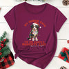 Festive Fun: Plus Size Christmas Casual T-Shirt with Dog Slogan Print