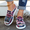 Comfortable Women's Geometric Style Print Canvas Slip-On Shoes, Lightweight and Comfortable and Versatile Walking Shoes