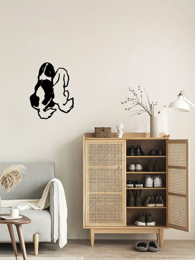 Enhance Your Home with Cute Dog Metal Art - A Minimalist Abstract Line Wall Decor for a Warm and Cozy Atmosphere