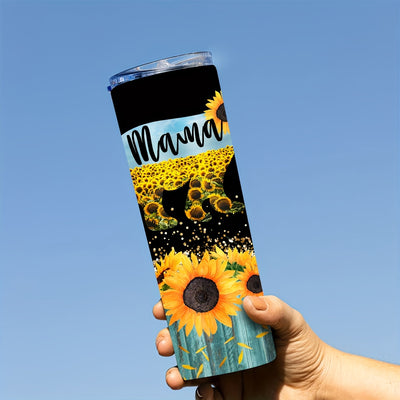 20oz Mama Bear Sunflower Glitter Tumbler - Perfect Gift for Thanksgiving and Mother's Day