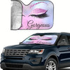 This unique car sunshade is designed to give your vehicle a stylish, one-of-a-kind look. Crafted from durable materials, it also blocks up to 99% of UV rays, ensuring lasting protection from the sun. Make your ride stand out with the Hello Gorgeous! Purple Eyelash Front Window Sunshade.