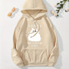 Feline Fashionista: Cute Cat Print Hoodie for Women, featuring Versatile Drawstring & Kangaroo Pocket