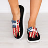 Women's Canvas Shoes with US Flag - Casual Low Top Shoes with Flag Pattern for Independence Day Celebrations