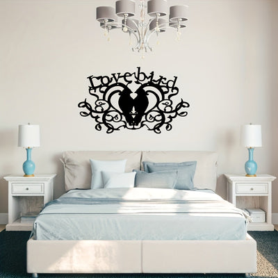 Lovebirds Metal Arts and Crafts Iron Pendant: Exquisite Home Interior Decoration for Bedroom, Living Room, and Bathroom