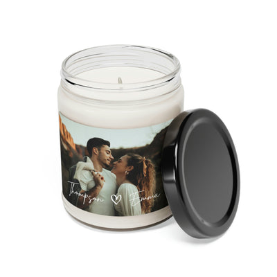 Personalized Couple Name Candle, Valentine Candle Gift, Soy Candle 9oz CJ05