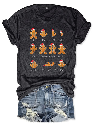 Cute and Comfy Cartoon Cookie Print Crew Neck T-Shirt: A Must-Have for Women's Casual Spring/Summer Wardrobe