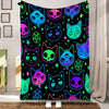 Cute Cartoon Witch Cat Print Blanket: Stay Cozy and Stylish!