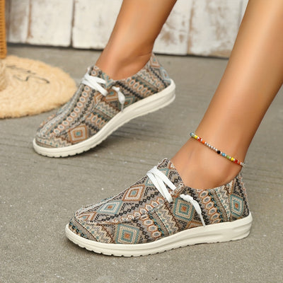 Lightweight Classic Ethnic Pattern Canvas Shoes for Women - Stylish and Comfortable Outdoor Shoes