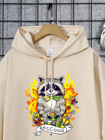 Raccoon Streetwear: Men's Cool Printed Hoodie for Winter-Fall Styling