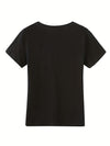 Black Cat Print T-Shirt: A Stylish and Playful Summer Wardrobe Essential for Women