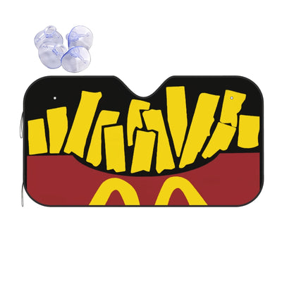 Cartoon Chips Car Windshield Sun Visor: Creative and Foldable Front Window Shade for Trucks, Cars, SUVs, and More - High-Quality and Affordable Solution