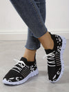 Step into Style and Comfort with Women's Mesh Breathable Print Woven Sneakers