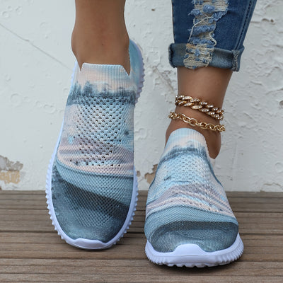 Stylish and Comfortable Women's Colorblock Flat Sneakers: Breathable Low-Top Walking Shoes for All-Match Outdoor Fashion