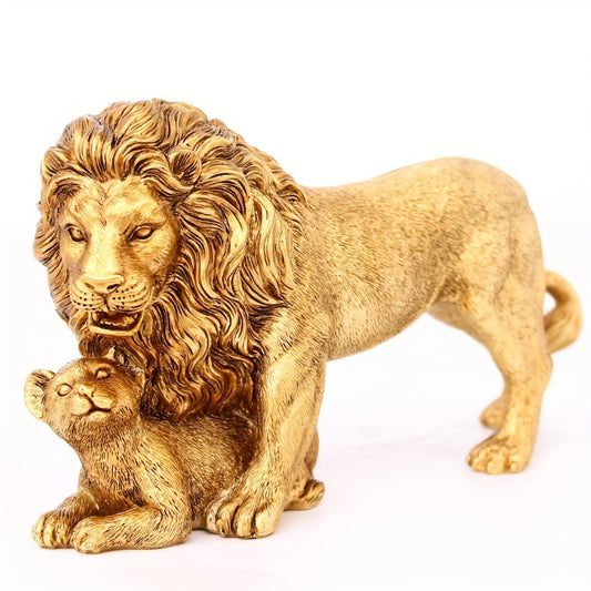 The Majestic Resin Lion and Child Statue: A Symbol of Divine Protection and Love for Your Home