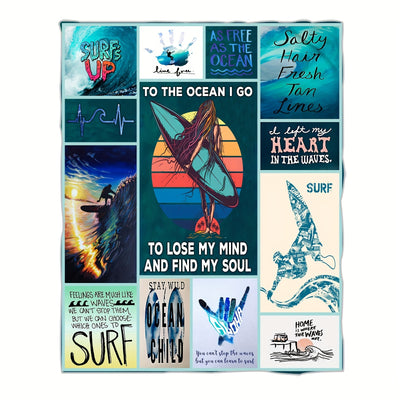 The Perfect Surfing Lovers Flannel Blanket for Ultimate Comfort and Style: Your Year-round Nap and Home Décor Essential - Ideal Birthday and Holiday Gift for Family and Friends - Easy to Clean and Maintain!