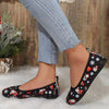 Festive and Comfortable Women's Cartoon Print Flats: Lightweight Slip-on Shoes for Daily Wear and Christmas Celebrations