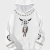 Boho Chic: Women's Plus Size Cow Print Hoodie with Pockets - Stay Comfy and Stylish!