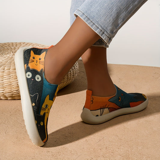 Purrfectly Cute and Comfy: Breathable Knit Slip-On Sneakers for Cat Lovers