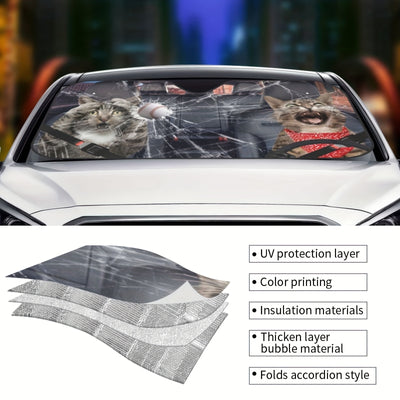 Funny Cat Aluminum Film Sunshade for Cars: A Playful and Practical Accessory to Beat the Heat