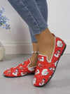 Festive Comfort: Women's Christmas Print Flat Shoes – Lightweight Slip-Ons for Casual Style