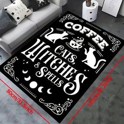 Elevate Your Spooky Décor with our Non-Slip Witch Spells Halloween Rug - Perfect for Any Living Space, Indoors or Outdoors!