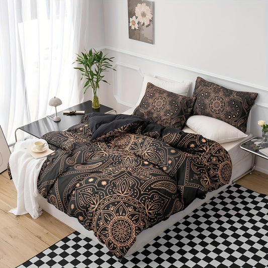 This 3-piece duvet cover set includes 1 soft duvet cover and 2 comfortable pillowcases to enhance the style and comfort of any bedroom. Constructed with 100% microfiber polyester, this set is lightweight, breathable, and allergy-friendly. Improve your sleep with luxurious style and comfort.