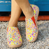 Walk in Style with Women's Colorful Print Canvas Shoes - Fashionable, Comfortable Slip-On Sneakers for Casual Walking