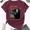 Horrific Halloween Crew Neck T-Shirt: Unleash Your Spooky Side this Halloween with our Casual Short Sleeve T-Shirt for Women