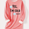 Fashionable and Cozy: Letter Ice Print Pullover Sweatshirt for Women's Fall/Winter Wardrobe